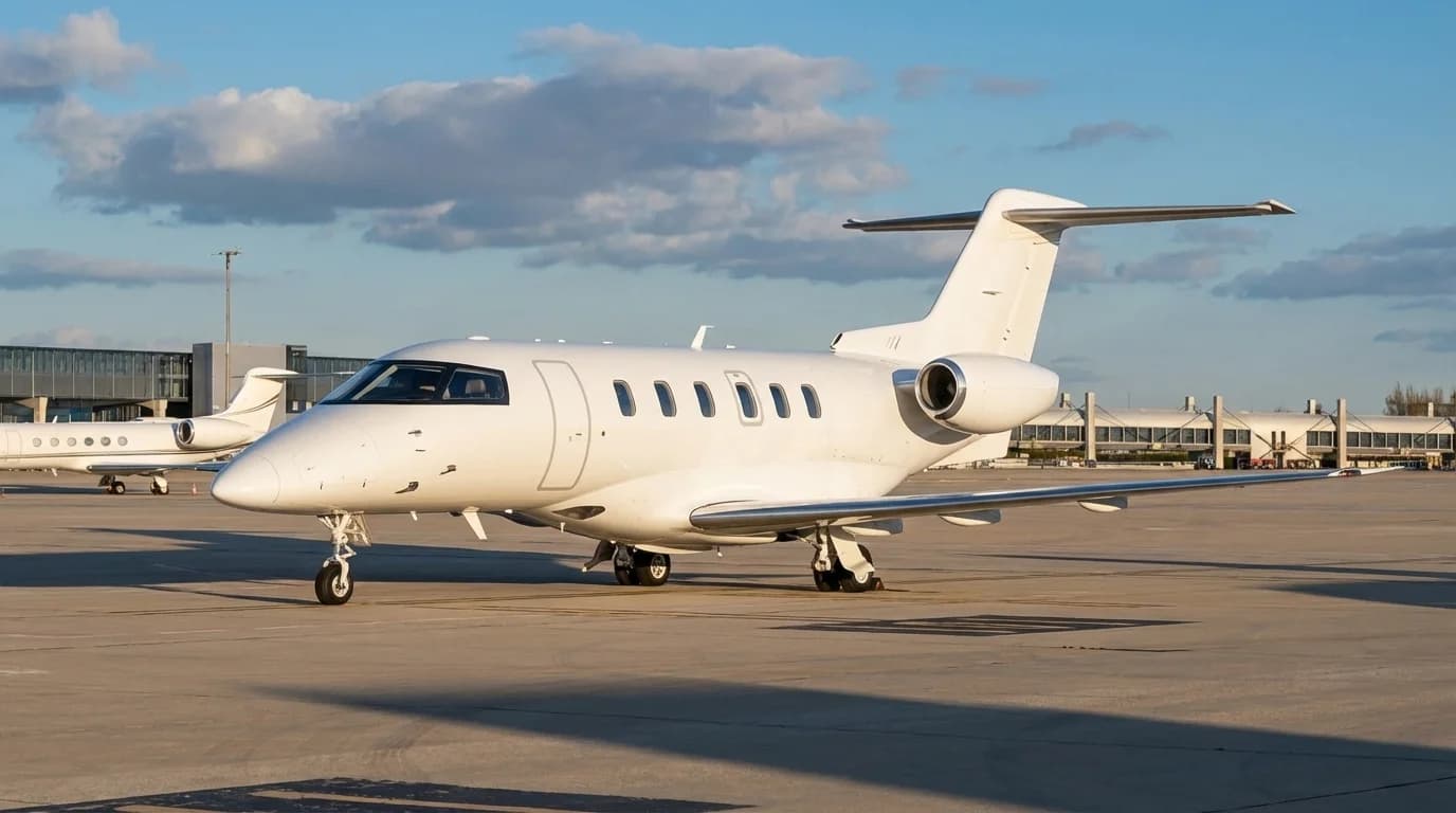 Pilatus PC-24 light jet exterior on the ramp