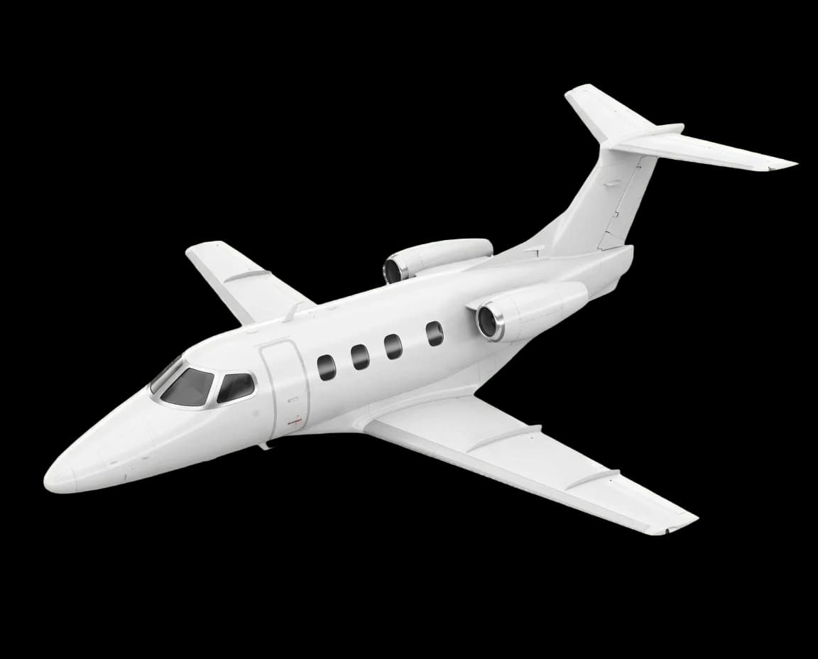 White Embraer Phenom 100 very-light jet shown in profile